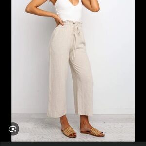 Petal and pup Cream Wide-Leg work Pants